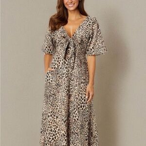 {Lilly Pulitzer} Like New Clairanne Elbow Sleeve Maxi Dress. Only wore once.